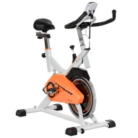 Soozier Exercise Bike, Indoor Cycling Stationary Bike, Belt Drive with Comfortable Cushion, Heart Rate, Adjustable Seat and Handlebar, LCD Monitor for Home Gym Cardio Workout(m-1)