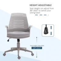 Vinsetto Mid Back Office Chair Computer Swivel Rolling Task Chair with Height Adjustable, Arm, Breathable Back, Grey(m-17)