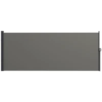 Outsunny 13' x 5' Retractable Side Awning, Outdoor Privacy Screen for Garden, Hot Tub, Balcony, Terrace, Pool, Dark Grey(m-9)