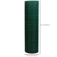 PawHut Chicken Wire Fencing 98' x 3', 1" x 0.5" Rectangle Chicken Wire for Crafts Garden Poultry, Metal Hardware Cloth Netting for Chicken Coops, Rabbit Cage, Dark Green(m-3)