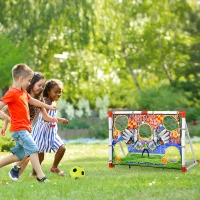 HOMCOM 2-in-1 Portable Soccer Goal for Children for Indoor/Backyard Training Practice w/ Target Net(m-2)