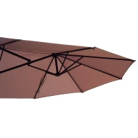 Outsunny Patio Umbrella 15' Outdoor with Twin Canopy Sunshade(m-8)