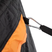 Outsunny 4 Person Insulated Pop-Up Ice Fishing Shelter, 360-Degree View, Portable Ice Fishing Tent Shanty with Carry Bag, Two Doors and Anchors for Low-Temp -22℉, Black and Orange(m-9)