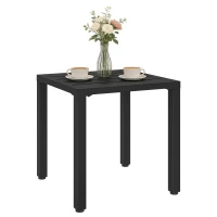 Outsunny Metal Outdoor Side Table, 45.5 cm Square Patio Side Table, Small Accent Table for Garden, Poolside, Black(m-9)