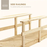 Outsunny 7' Garden Bridge Wooden Footbridge for Backyard Ponds, Creeks, Streams, Natural(m-4)