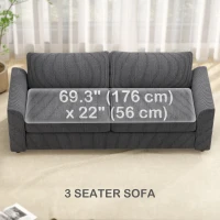 HOMCOM 3 Seater Sofa, 83.5" Modern Upholstered Couch with Pocket Spring and 2 Scatter Cushions for Living Room, Dark Grey(m-4)