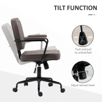 Vinsetto Microfiber Office Chair Desk Chair with 360 Degree Swivel Wheels Adjustable Height Tilt Function Light Brown(m-5)