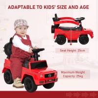 Aosom Mercedes-Benz G350 Licensed Push Car, 3-in-1 Toddler Sliding Car with Horn, Steering, Foot Rest, Seat Storage, Red(m-5)