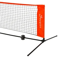 Soozier 10ft Portable Soccer Tennis/Pickleball/Badminton/Mini Tennis Net w/ Sideline for Training with Included Storage Bag, Red(m-9)