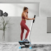 Soozier Twist Stepper Exercise Machine with Adjustable Resistance, LCD Screen - White & Blue(m-1)