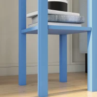 HOMCOM 2-Tier Side Table with Drawer and Shelf, End Table for Living Room and Hallway, Light Blue(m-9)