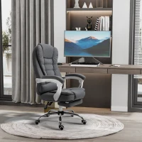 Vinsetto Home Office Chair Computer Chair with Retractable Footrest Adjustable Height Reclining Function Dark Gray(m-10)