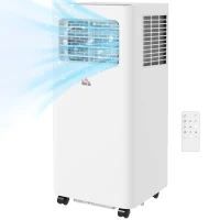 HOMCOM 8000 BTU Mobile Air Conditioner, 345 Sq. Ft., AC Unit with Dehumidifier, Sleep, 24H Timer On/Off, Window Kit, White(m-1)