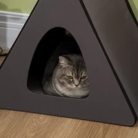 PawHut Heated Cat House A-Frame Pet Shelter with Zippered Water-resistant Roof for Indoor and Outdoor(m-9)