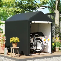 Outsunny 4 x 6ft Outdoor Storage Shed Tent, Portable Shed with Roll-up Door for Motorcycle, Bike, Garden Tools(m-7)