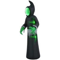 HOMCOM 8ft Inflatable Halloween Mirror Face Ghost, Blow Up LED Display for Garden Indoor Outdoor(m-1)