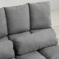 HOMCOM Convertible Floor Sofa Chair, Folding Couch Bed, Guest Chaise Lounge with 2 Pillows, Adjustable Backrest and Headrest, 40.25" L, Light Gray(m-8)
