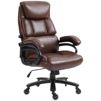 Vinsetto Big and Tall Office Chair, 400 lbs, Executive Computer Chair with PU Leather, Adjustable Height, Brown(m-1)