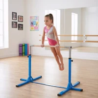 Soozier Gymnastics Bar for Kids, Adjustable Height Kip Bar for Home, Blue(m-2)