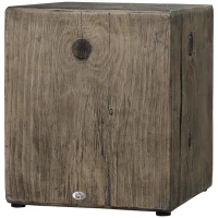 HOMCOM Concrete End Table Rustic Side Table with Wood Grain Finish for Indoors and Outdoors Gray(m-11)