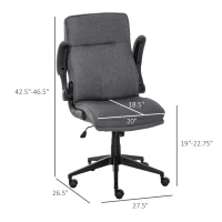 Vinsetto Ergonomic Office Chair Swivel High Back Computer Desk Chair with Adjustable Height Flip-Up Armrest, Comfy Thick Padded Cushions, Wheels, Grey(m-11)