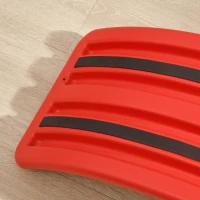 Qaba 32.3" Balance Board, Wobble Board Kids Curvy Rocker Board, Ended Preschool Learning Montessori Waldorf Toy, Red(m-7)