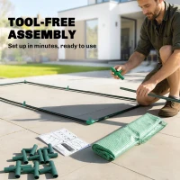 Outsunny Portable Mini Greenhouse, Tunnel Growing Tent with 5 Mesh Windows and Steel Frame, 7' x 3' x 2', Green(m-6)