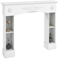 HOMCOM Baroque Fireplace Mantel, Freestanding Fireplace Surround with Leg for Electric Fireplaces, 45.3" W x 39.4" H, White(m-11)