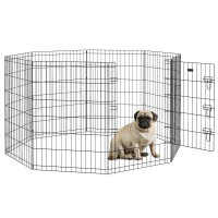 PawHut 36inch Foldable Metal Exercise Pet Playpen Yard Dog Puppy Kennel Cage 8 Panel(m-9)
