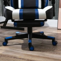 Vinsetto High Back Gaming Chair, Racing Style Ergonomic Computer Desk Chair with Adjustable Height, Retractable Footrest, Headrest and Lumbar Support, Blue(m-9)