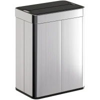 HOMCOM 13.2 Gallon (50 L) Sensor Can, Garbage Can with Soft-Close Butterfly Lid, Fingerprint-Proof Stainless Steel, Silver(m-9)