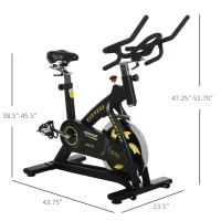 Soozier Stationary Fitness Exercise Bike with 40lbs Flywheel Cycling Cardio Workout  Belt Drive Racing Machine with Adjustable Resistance for Home Gym(m-3)