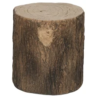 Outsunny Tree Stump Decorative Garden Stool, 15" Outdoor Stool Side Table Plant Stand Footstool for Indoor Outdoor, Brown(m-2)
