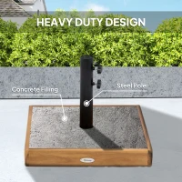 Outsunny Patio Umbrella Base, 42 lbs. Concrete Heavy Duty Umbrella Base for 1.25/1.5" Poles, Teak(m-5)