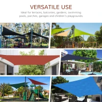Outsunny 16' x 20' Sun Shade Sail Canopy Outdoor Shade Sail Cloth for Patio Deck Yard with D-Rings and Rope Included, Brick Red(m-8)