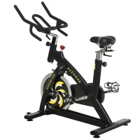 Soozier Stationary Fitness Exercise Bike with 40lbs Flywheel Cycling Cardio Workout  Belt Drive Racing Machine with Adjustable Resistance for Home Gym(m-11)