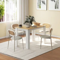 HOMCOM 47" Dining Table for 4-6 People, Modern Rectangular Kitchen Table for Dining Room, Living Room, Oak and White(m-2)