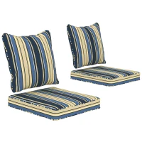 Outsunny Seat Cushion Back Pillows Replacement Set of 2, Patio Chair Cushions Set for Indoor Outdoor, Blue(m-9)