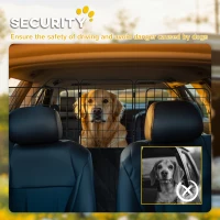 PawHut Dog Car Barrier for SUV, Adjustable Car Divider for Trunk Cargo Area, Heavy-Duty Steel Wire Mesh Barrier, Black(m-6)