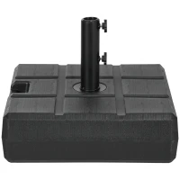 Outsunny Umbrella Stand for 1.5", or 1.9" Umbrella Poles, Fillable Umbrella Base, Black(m-1)
