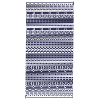 Outsunny Reversible Outdoor Rug, Waterproof Plastic Straw with Carry Bag, 9' x 18', Blue & White Geometric Wall