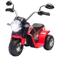 Aosom Electric Motorcycle for Kids, 6V Battery Powered Ride-On Dirt Bike 3-Wheels Motorbike with Horn Headlights Realistic Sounds Speed for 18 - 36 Months Red(m-11)