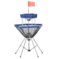 Soozier Portable Disc Golf Basket Target with 12-Chain, Easy Carry Bag, Dark Blue(m-10)