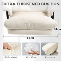 HOMCOM Executive Office Chair with Lumbar Support, Footrest, High Back Reclining Overstuffed Desk Chair with, Cream White(m-9)