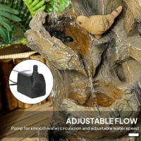 Outsunny 2-in-1 Outdoor Water Fountain with Birdhouse, Outdoor Waterfall, 13.6" L x 11.6" W x 36.2" H Mixed Colour(m-6)