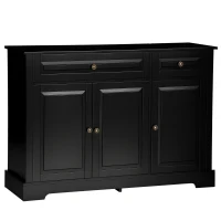 HOMCOM Modern Sideboard Cabinet, Buffet Cabinet with 2 Drawers and Adjustable Shelves, Buffets Tables for Dining Room, Black(m-2)