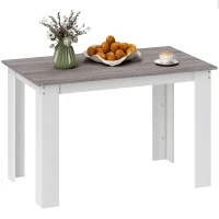 HOMCOM 47" Kitchen Table for 4-6 People, Dining Table with Wood Effect for Dining Room, Grey(m-9)