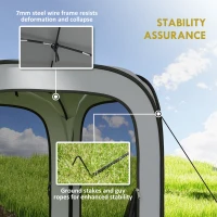Outsunny 6 x 6ft Pop Up Screen Tent, UPF50+ Portable Camping Gazebo Screen House with Carry Bag, Light Grey(m-5)