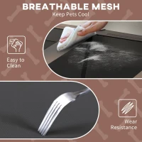 PawHut Raised Dog Bed Cooling Dog Cot w/ Canopy Washable Breathable Mesh, for Large Dogs, Coffee(m-6)