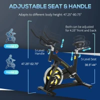 Soozier Stationary Fitness Exercise Bike with 40lbs Flywheel Cycling Cardio Workout  Belt Drive Racing Machine with Adjustable Resistance for Home Gym(m-4)
